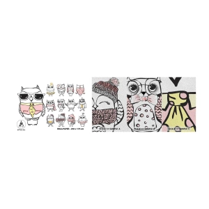 Muestra de fotomural Premium Sand - Tantos papeles que desempeñar - Para niños, Búho, Niños - 100x30 cm