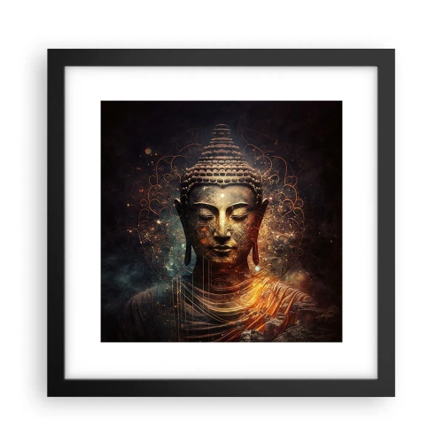 Póster en marco negro - Equilibrio espiritual - 30x30 cm