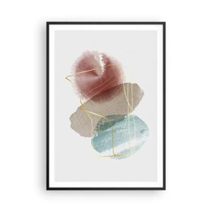 Póster en marco negro - Abstracción coral del espacio - 70x100 cm