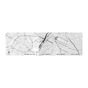 Muestra de fotomural Premium Canvas - Flor de París - Ciudad, Mapa de la ciudad, París - 100x30 cm