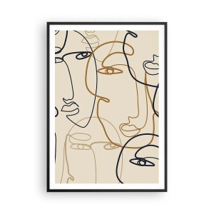 Póster en marco negro - Retrato multiplicado - 70x100 cm