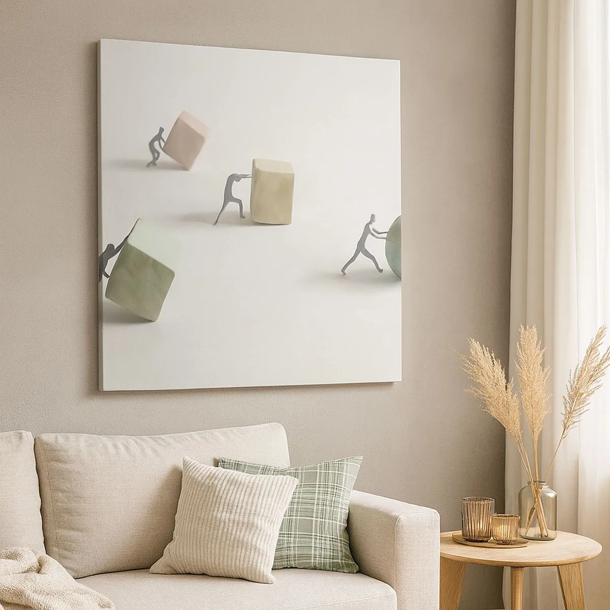 Cuadro sobre lienzo - Impresión de Imagen - El avance de la geometría - 30x30 cm