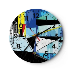 Reloj de pared - Reloj de vidrio - Mirando el mundo desde un ángulo distinto - 40x40 cm