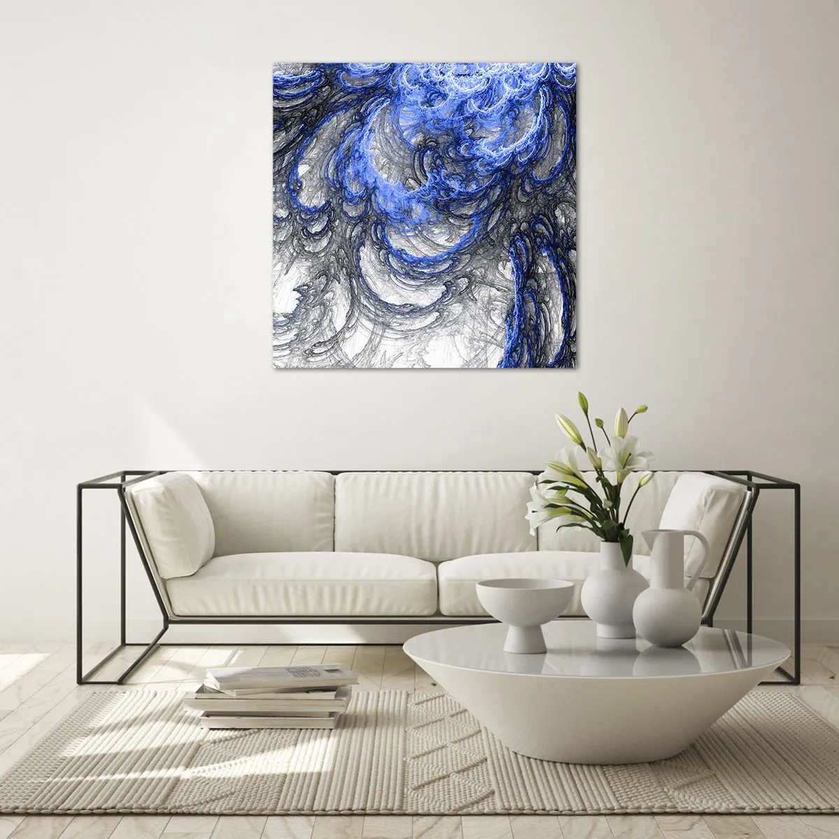 Cuadro sobre vidrio - Impresiones sobre Vidrio - El nacimiento de una ola - 40x40 cm