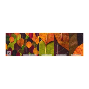 Muestra de fotomural autoadhesivo Deluxe Sticker - Mosaico de otoño - Gráficos, hojas coloridas, Pedazo - 100x30 cm