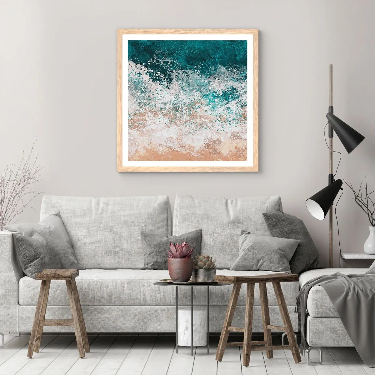 Póster en marco roble claro - Historias del mar - 50x50 cm