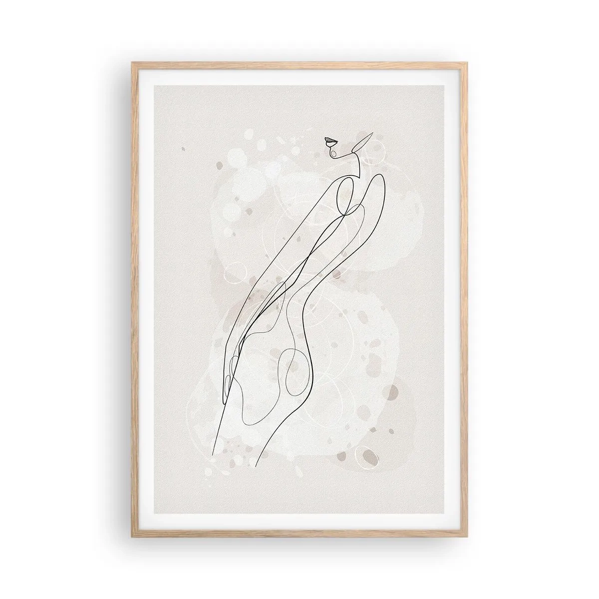 Póster en marco roble claro - Una mirada no dice nada y al mismo tiempo lo dice todo - 70x100 cm