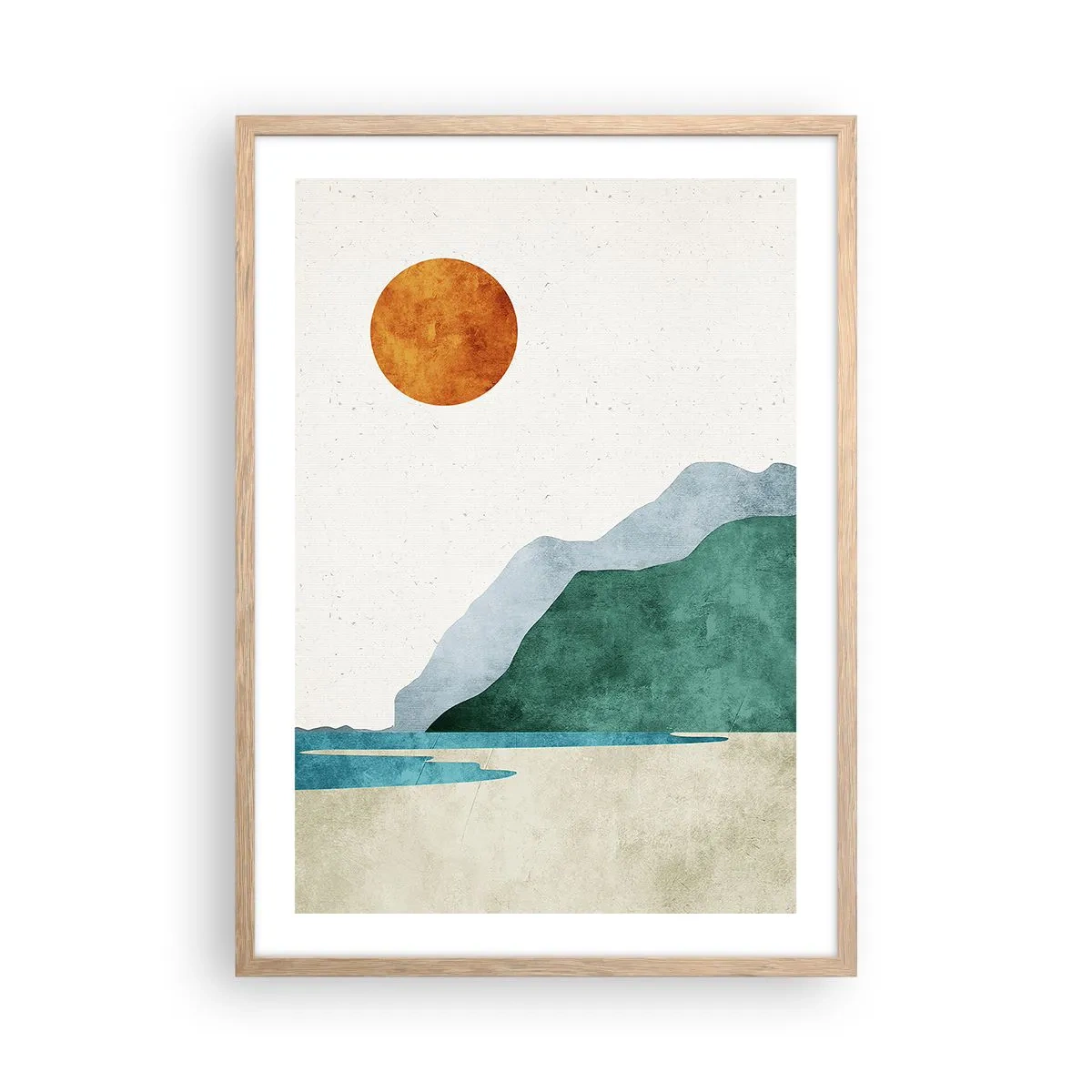 Póster en marco roble claro - Un paisaje como debe ser - 50x70 cm