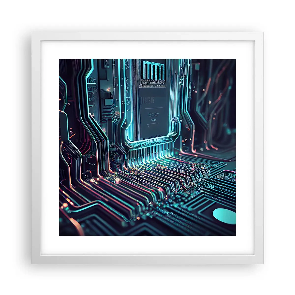 Póster en marco blanco - Mi forma de pensar - 40x40 cm