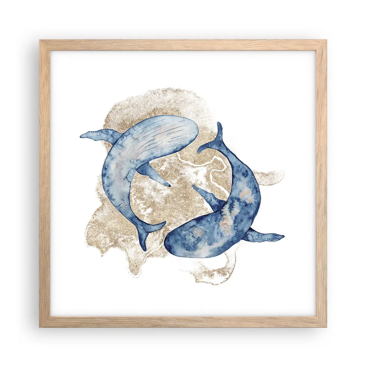 Póster en marco roble claro - ¿Amistad o amor? - 40x40 cm