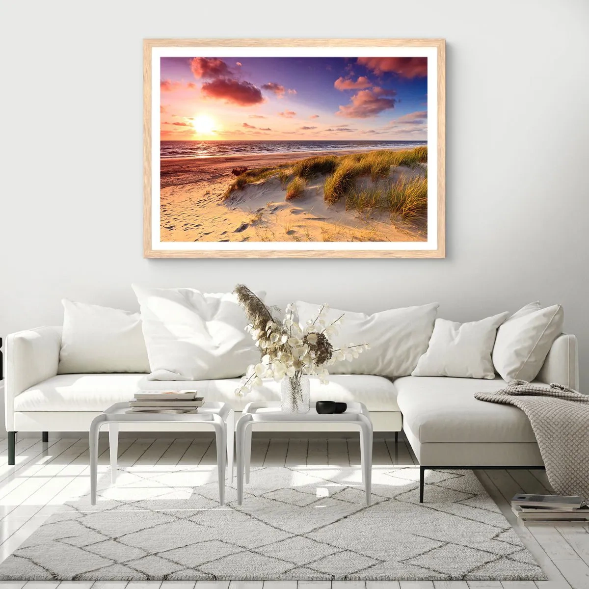 Póster en marco roble claro - Se siente la brisa veraniega - 70x50 cm