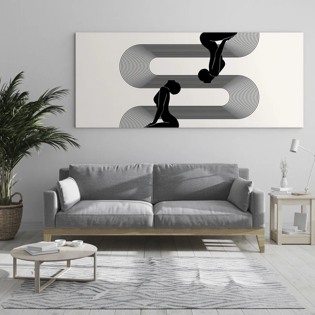 Cuadro sobre vidrio - Impresiones sobre Vidrio - Simetría sensual - 100x40 cm