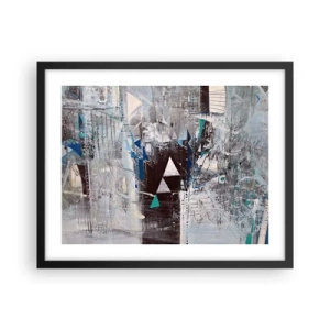 Póster en marco negro - El orden superior de los triángulos - 50x40 cm