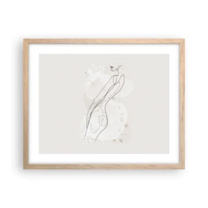 Póster en marco roble claro - Una mirada no dice nada y al mismo tiempo lo dice todo - 50x40 cm