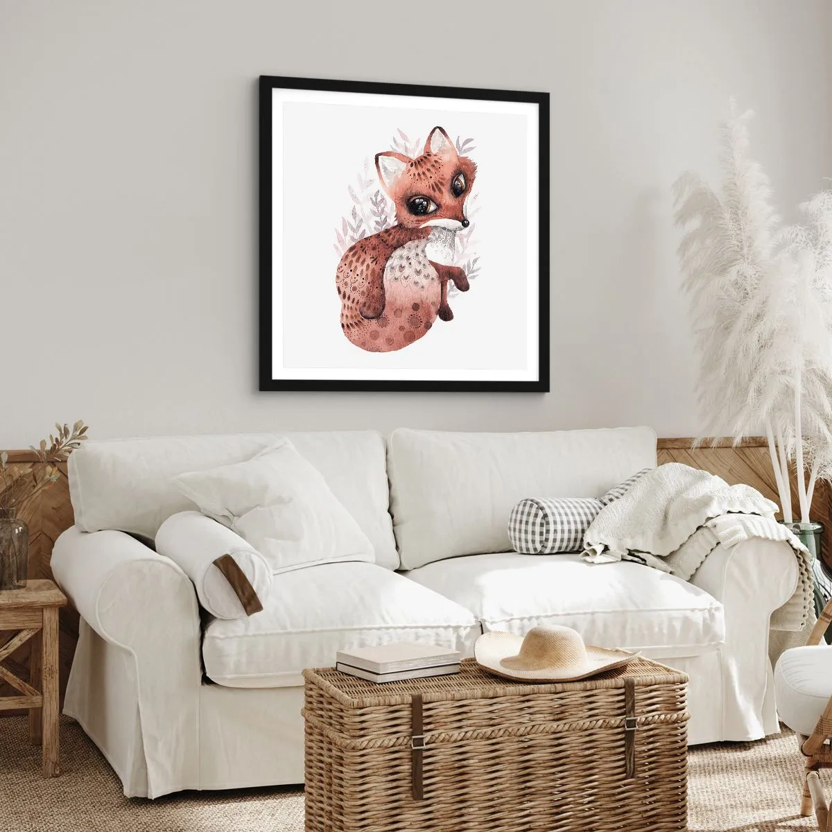 Póster en marco negro - Dulzura y amor - 60x60 cm