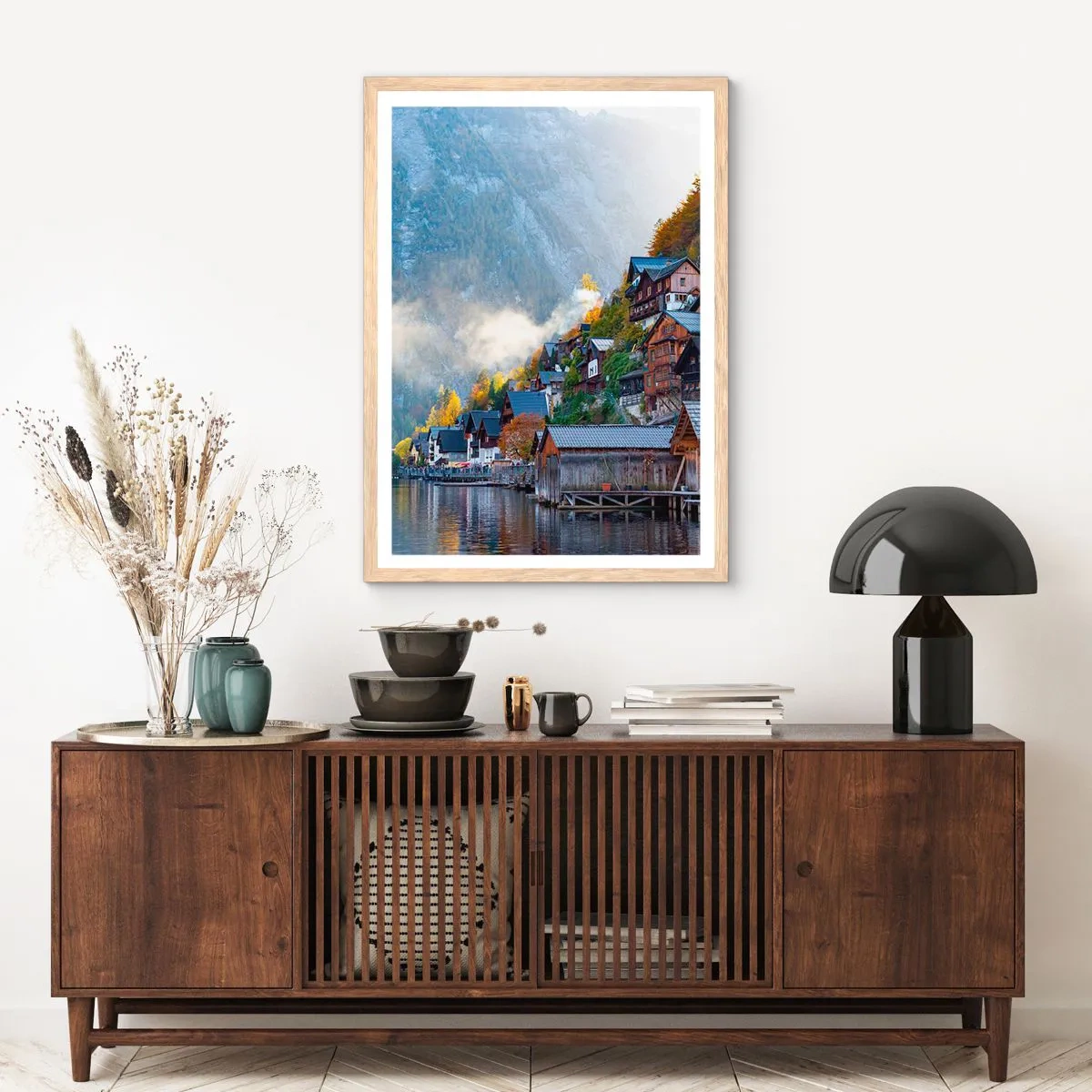 Póster en marco roble claro - Ambiente alpino - 30x40 cm