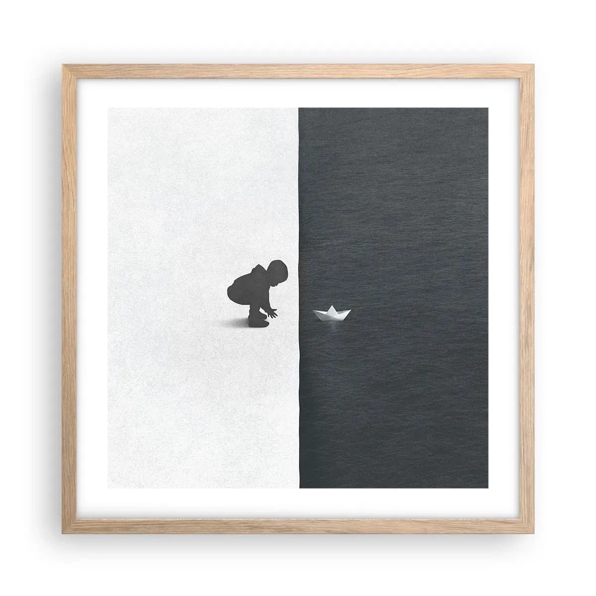 Póster en marco roble claro - Una gran expedición náutica - 50x50 cm