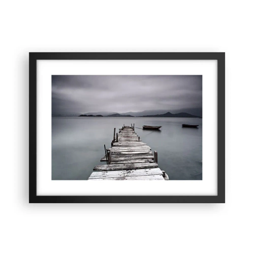 Póster en marco negro - Mañana partimos - 40x30 cm