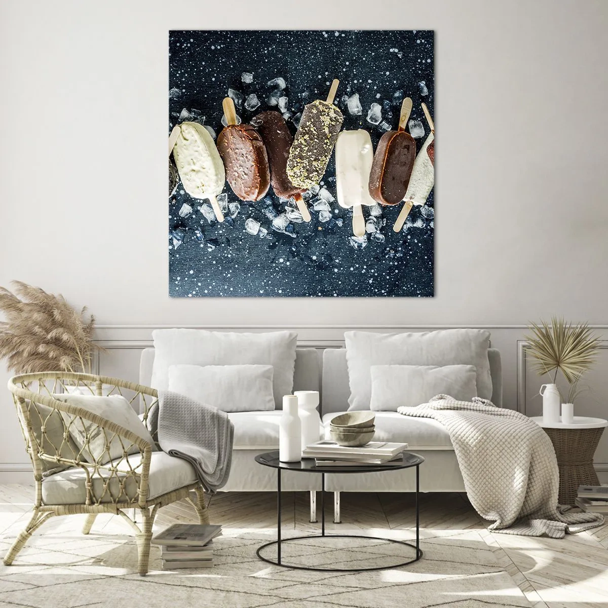 Cuadro sobre vidrio - Impresiones sobre Vidrio - El sabor del verano caluroso - 40x40 cm