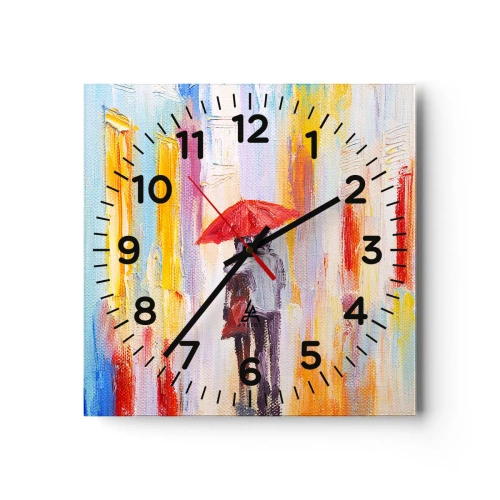 Reloj de pared - Reloj de vidrio - Que siga lloviendo - 30x30 cm