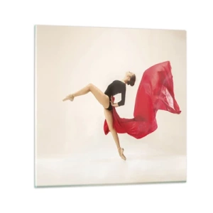 Cuadro sobre vidrio - Impresiones sobre Vidrio - Rojo y negro - 40x40 cm