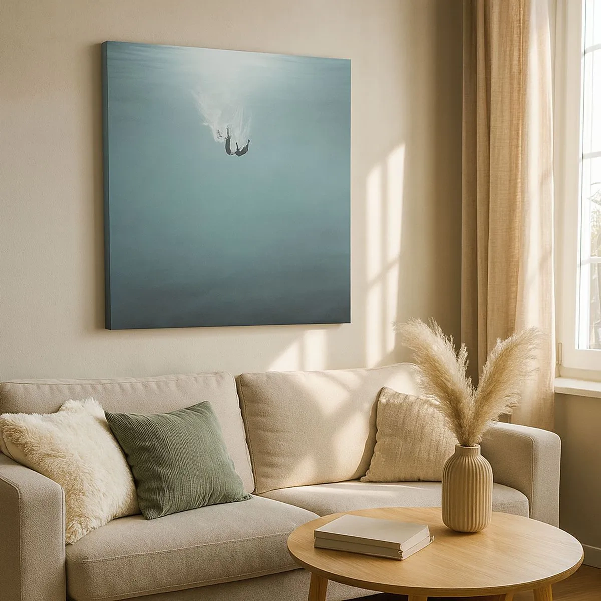 Cuadro sobre lienzo - Impresión de Imagen - En el abrazo del océano - 30x30 cm