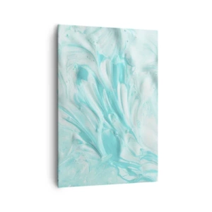 Cuadro sobre lienzo - Impresión de Imagen - Un motivo abstracto en tonos pastel de azul y blanco. - 70x100cm - Juntos para siempre - Decoración de pared moderna para salón y dormitorio ARTTOR