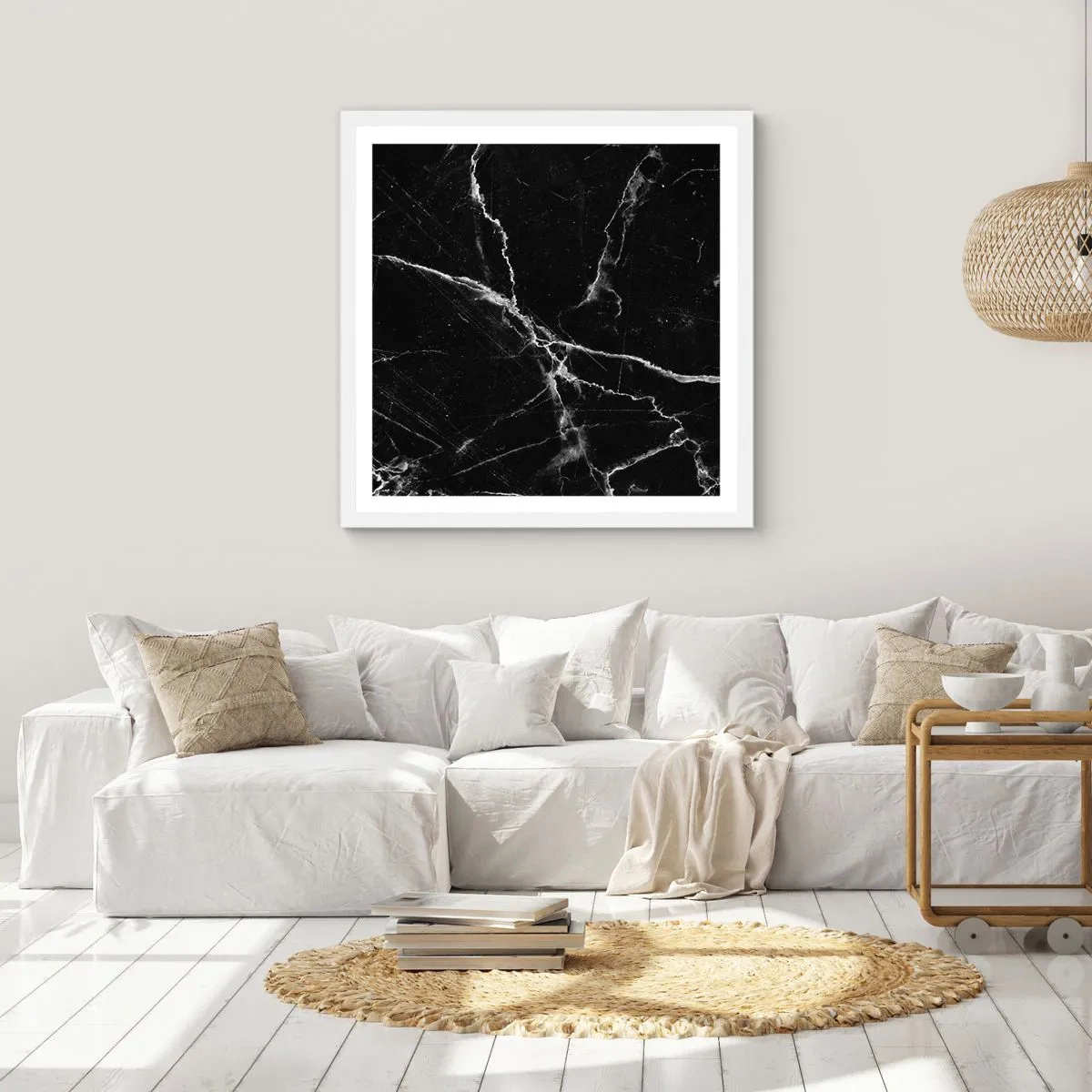 Póster en marco blanco - La vida secreta de la piedra - 50x50 cm