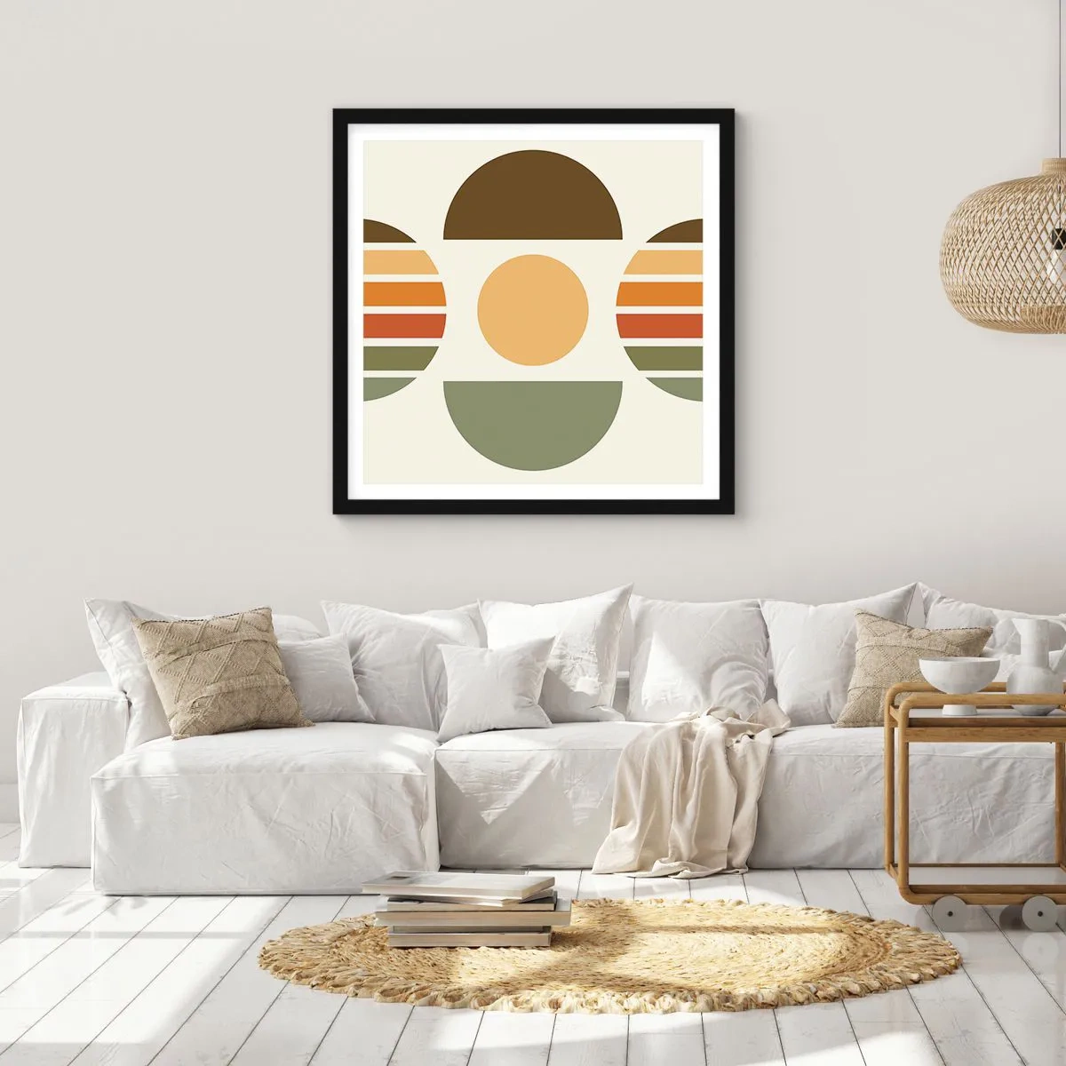 Póster en marco negro - Los tonos de la tierra - 50x50 cm