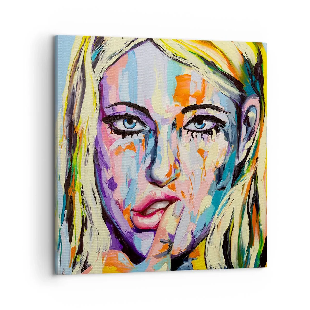Cuadro sobre lienzo - Impresión de Imagen - Mírala a los ojos - 50x50 cm