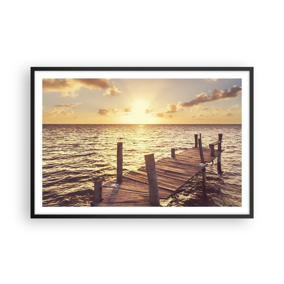 Póster en marco negro - Una tierra dorada de dulzura - 91x61 cm