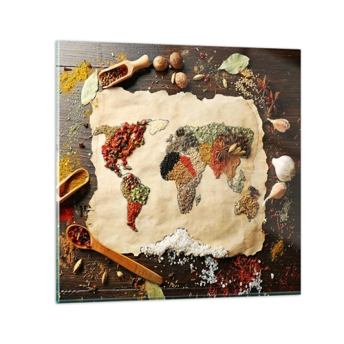 Cuadro sobre vidrio - Impresiones sobre Vidrio - Todos los sabores del mundo - 70x70 cm