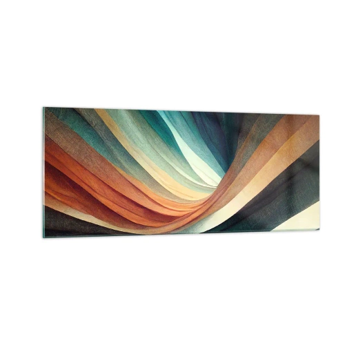 Cuadro sobre vidrio - Impresiones sobre Vidrio - Tejido de colores - 100x40 cm