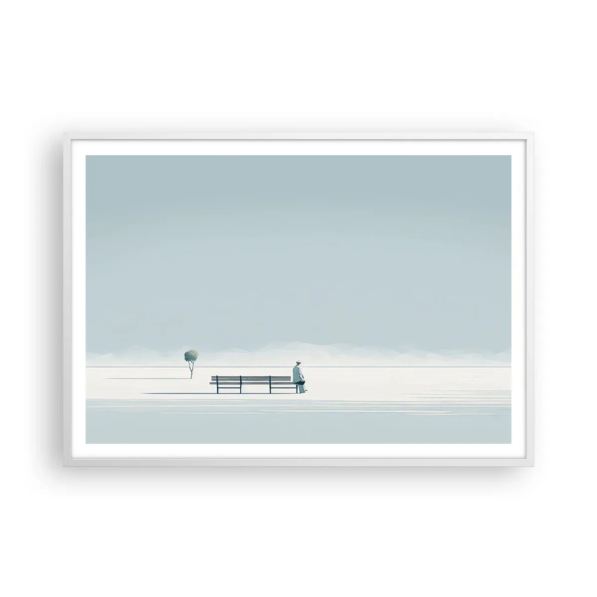 Póster en marco blanco - Sí, estoy esperando - 100x70 cm