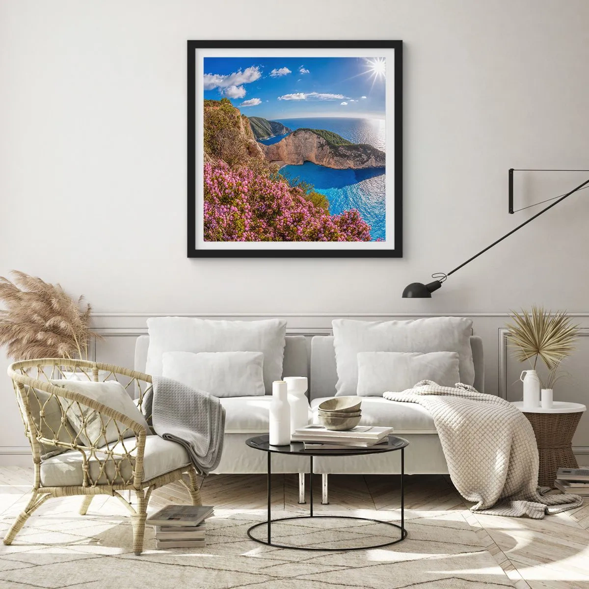 Póster en marco negro - Mis grandes vacaciones en Grecia - 50x50 cm