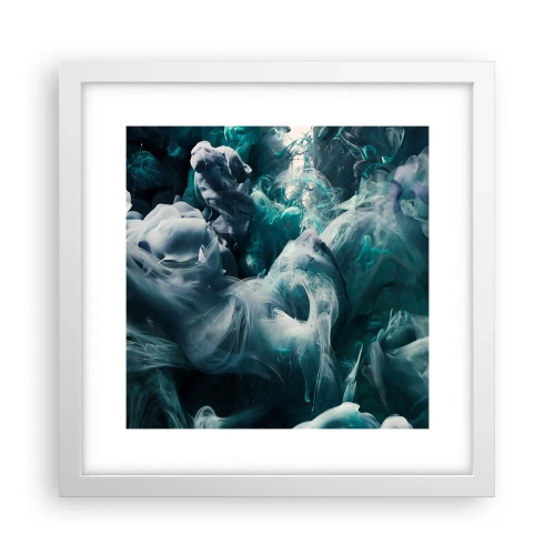 Póster en marco blanco - Un movimiento de color - 30x30 cm