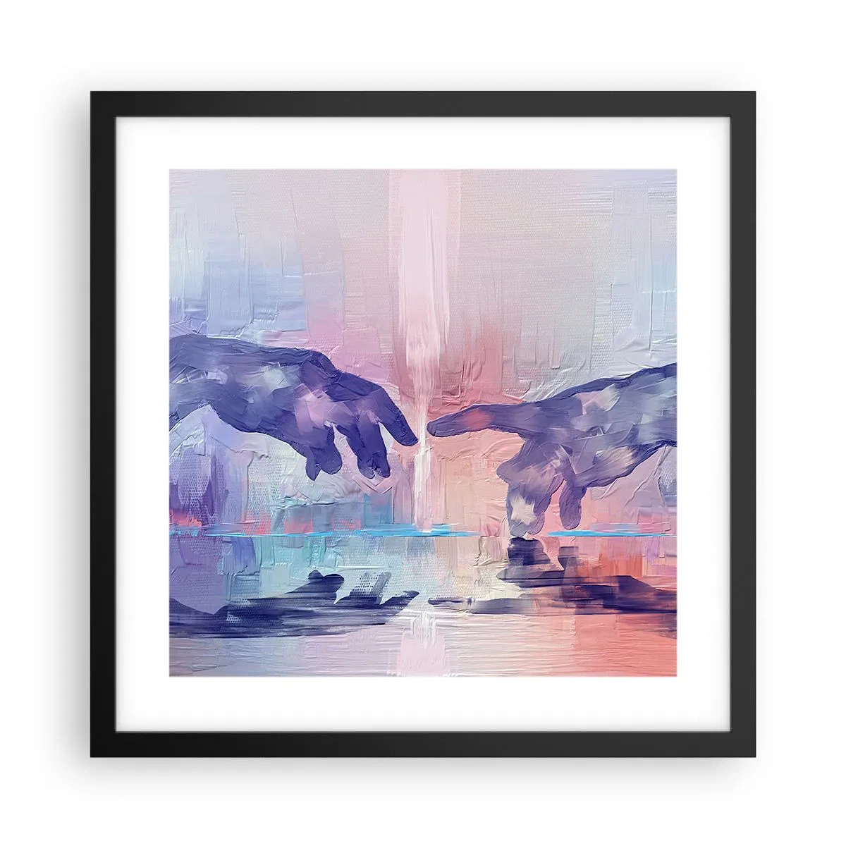 Póster en marco negro - Chispa divina de vida - 40x40 cm
