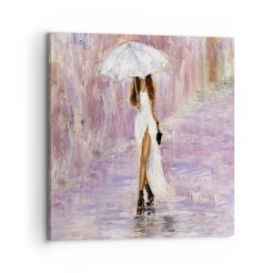 Cuadro sobre lienzo - Impresión de Imagen - En la lluvia de lilas - 70x70 cm