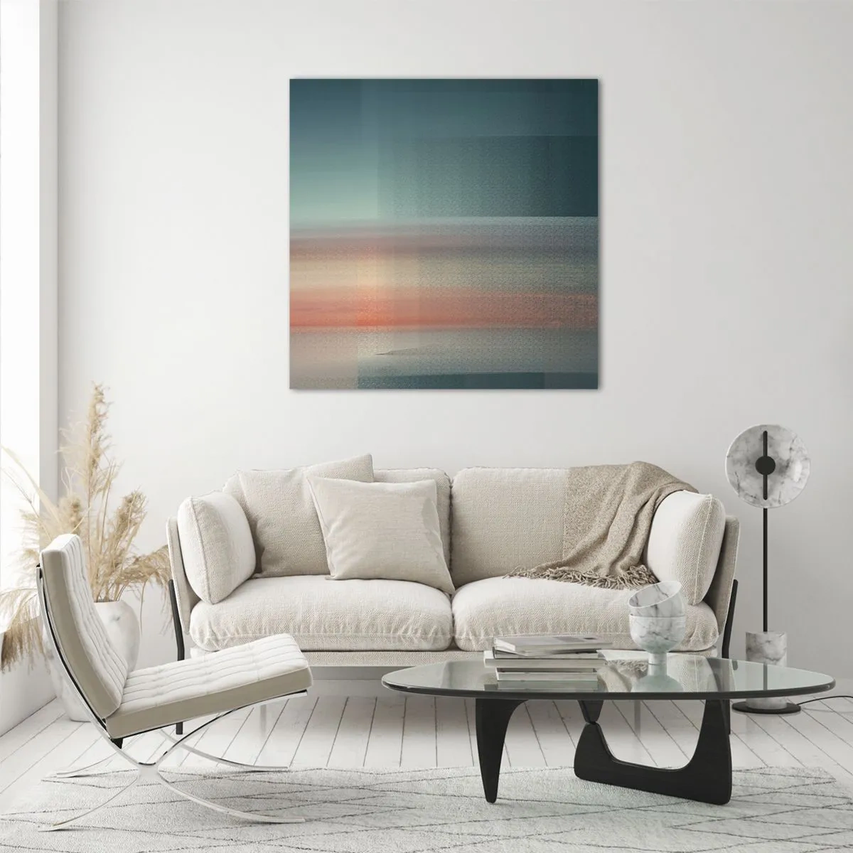 Cuadro sobre vidrio - Impresiones sobre Vidrio - Abstracción: ondas de luz - 30x30 cm