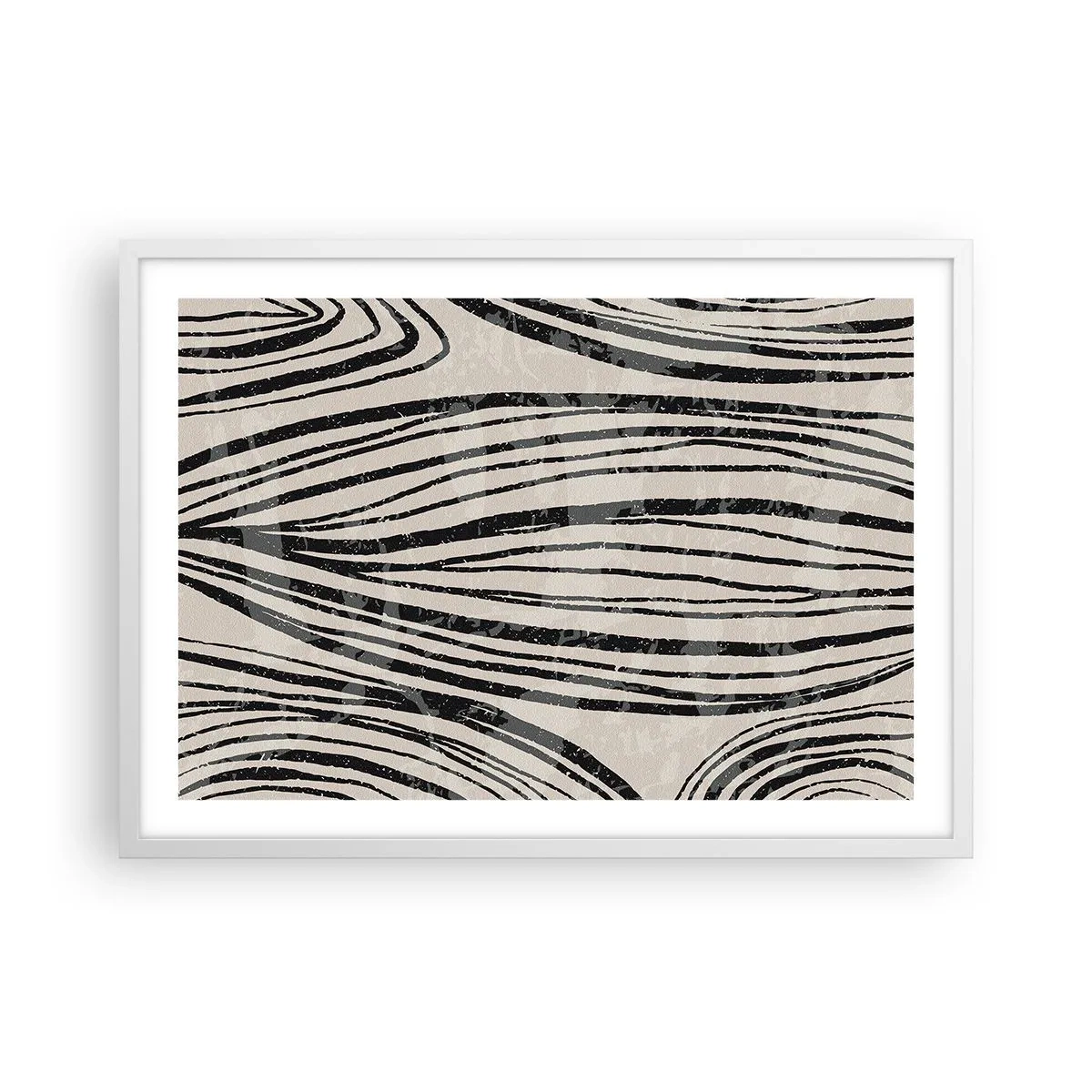 Póster en marco blanco - Salpicadura de líneas - 70x50 cm