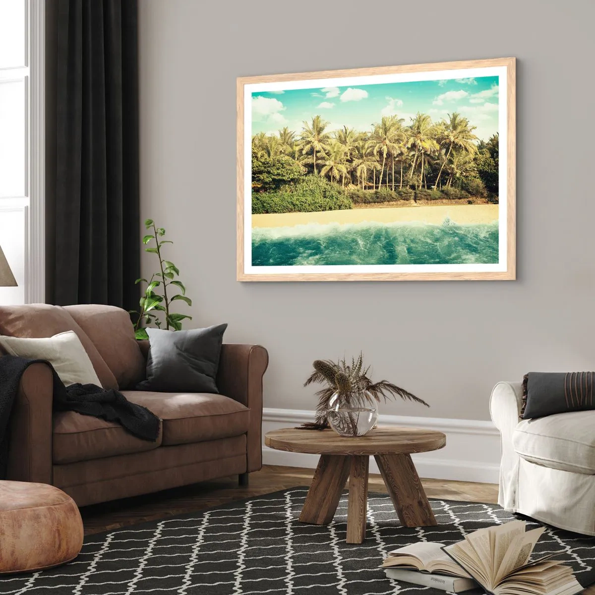 Póster en marco roble claro - ¿Qué tal aquí? - 40x30 cm