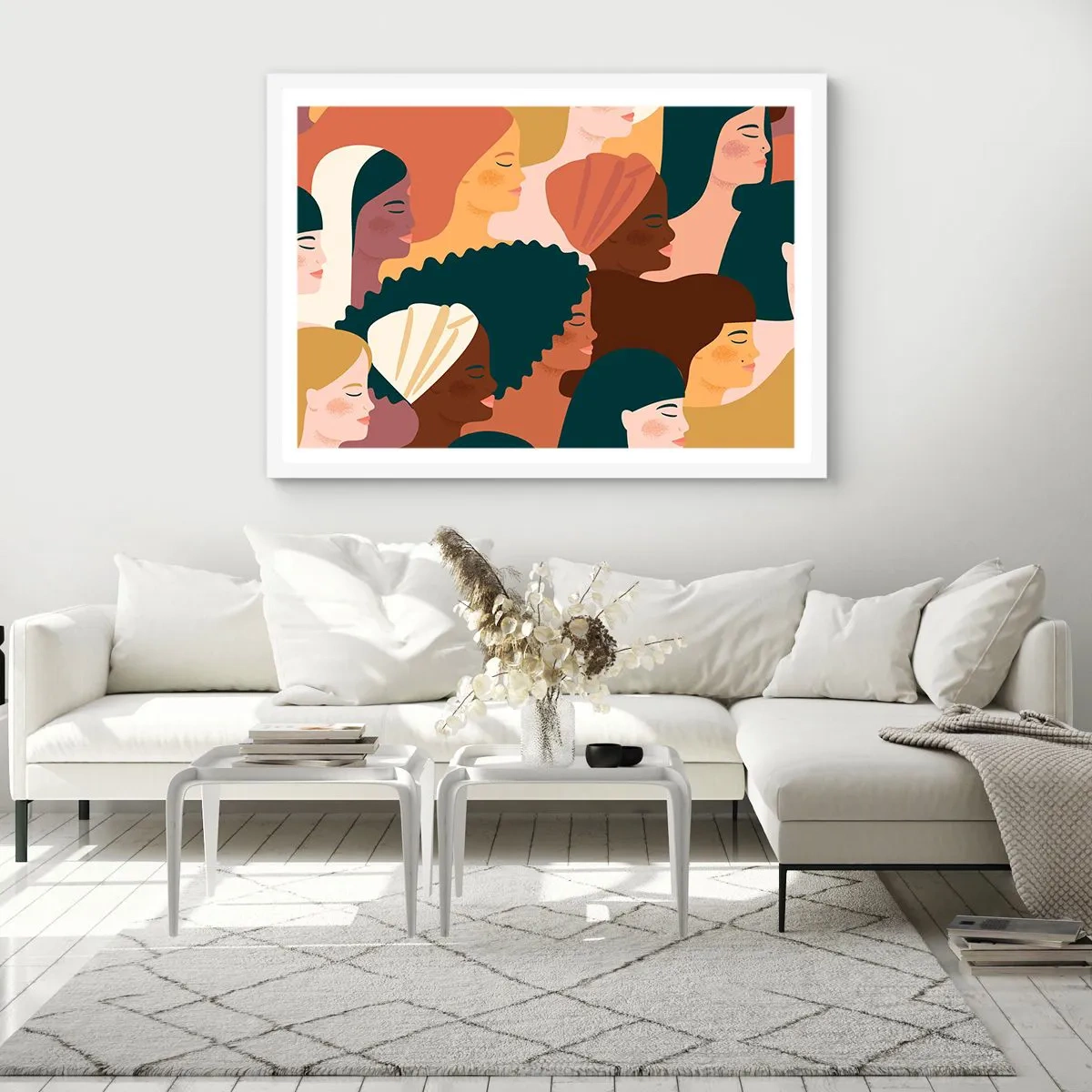 Póster en marco blanco - La feminidad - 91x61 cm