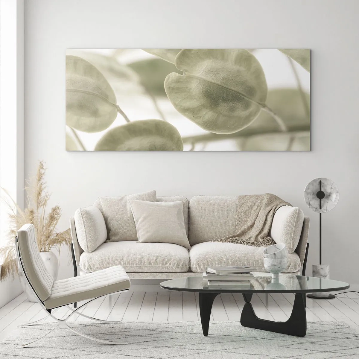 Cuadro sobre vidrio - Impresiones sobre Vidrio - Al principio de los tiempos había hojas... - 100x40 cm