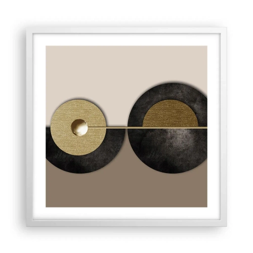 Póster en marco blanco - Variaciones en torno a un círculo - 50x50 cm