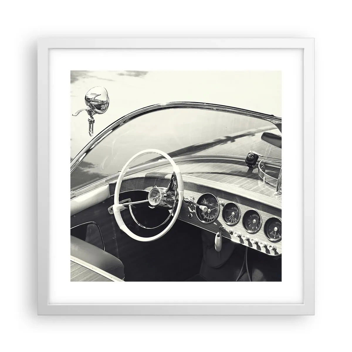 Póster en marco blanco - Tiempo para los ricos - 40x40 cm