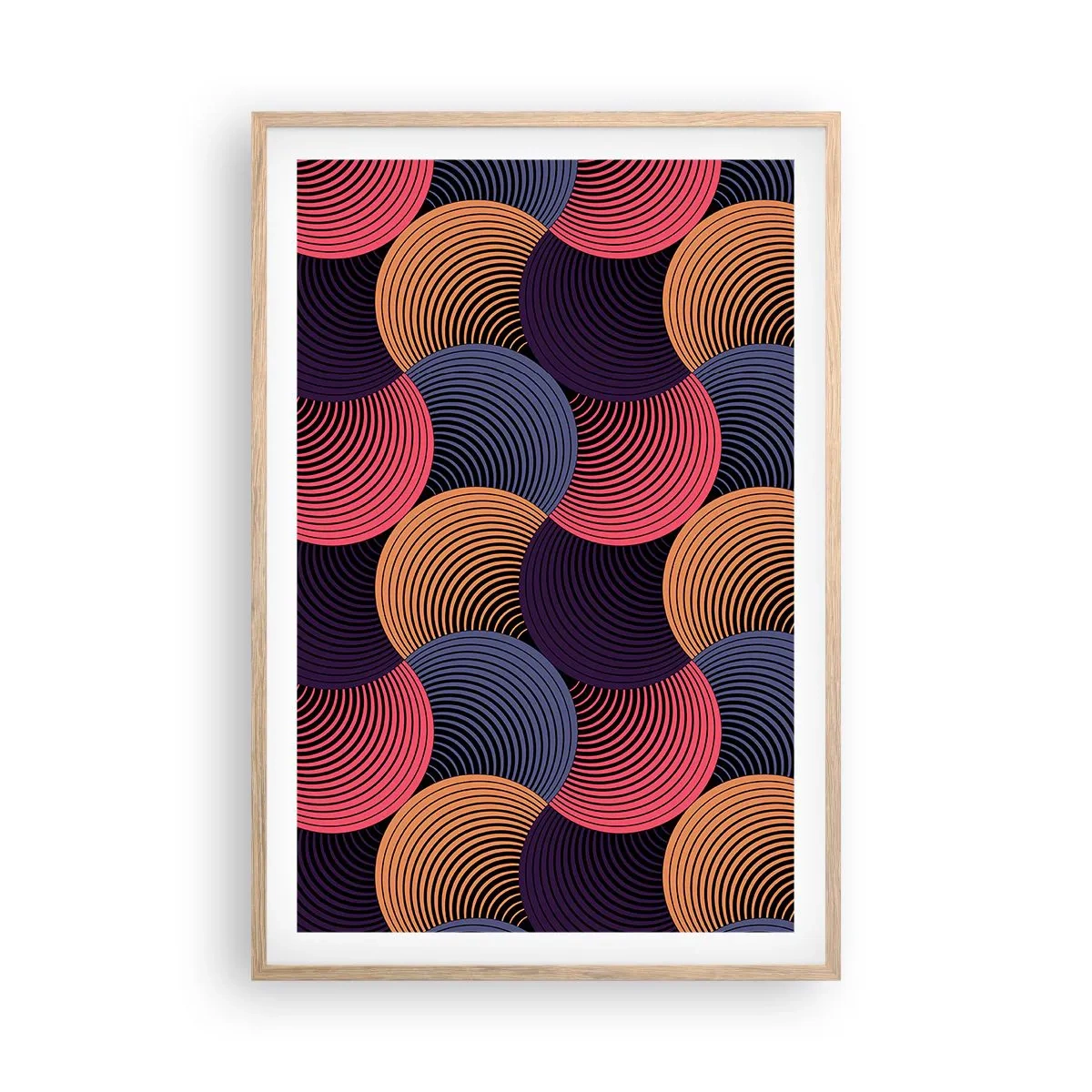 Póster en marco roble claro - En un ritmo circular - 61x91 cm
