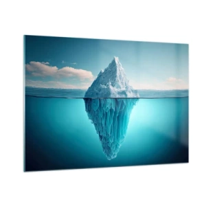 Cuadro sobre vidrio - Impresiones sobre Vidrio - Un iceberg flotando en el océano con parte del mismo visible bajo el agua. - 100x70cm - El trono de hielo - Decoración de pared moderna para salón y dormitorio ARTTOR