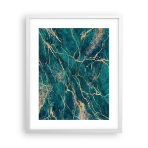 Póster en marco blanco - Riachuelos de oro - 40x50 cm