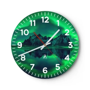 Reloj de pared - Reloj de vidrio - En los brazos de la aurora - 40x40 cm