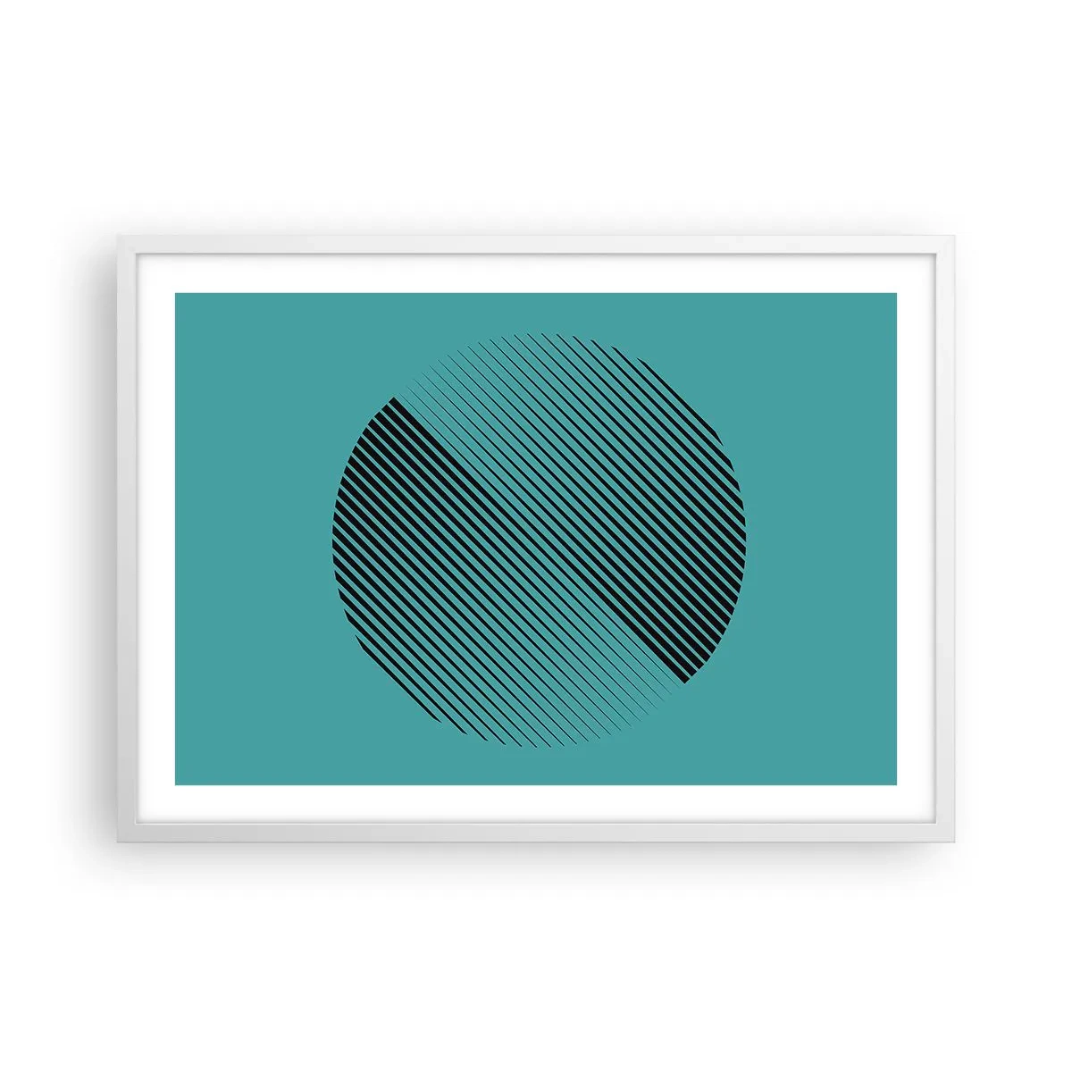 Póster en marco blanco - El círculo: una variación geométrica - 70x50 cm